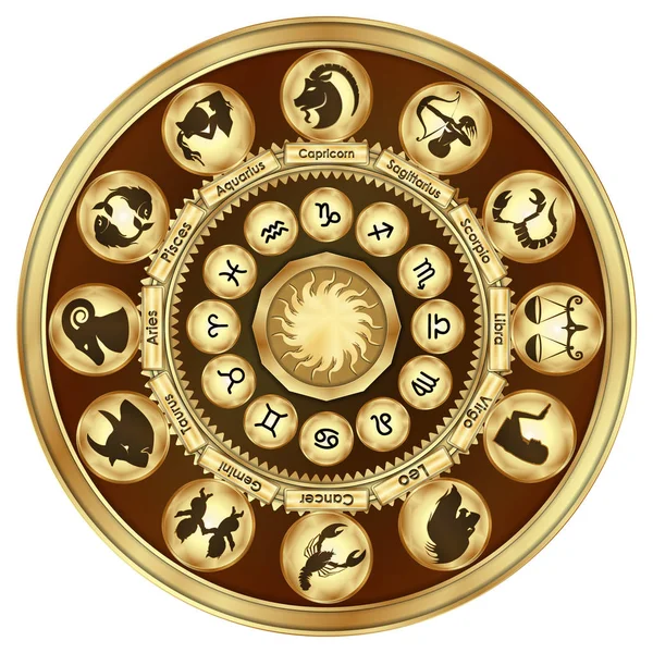Zodiac signs medaillons — Stockvector