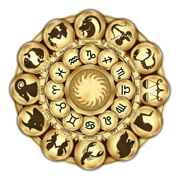 Zodiac signs medallions — Stock Vector