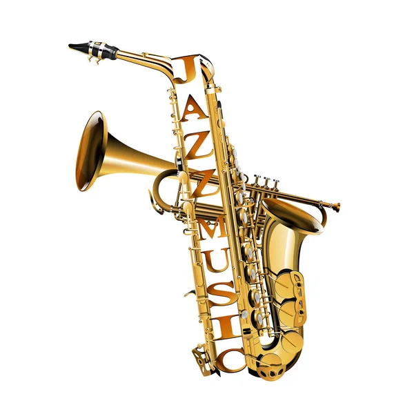 Saxofón en la sección — Vector de stock