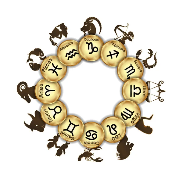 Medalhões signos do zodíaco —  Vetores de Stock