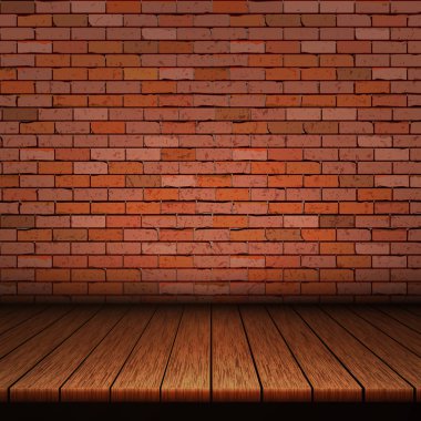 ahşap Komiteler tuğla duvar.