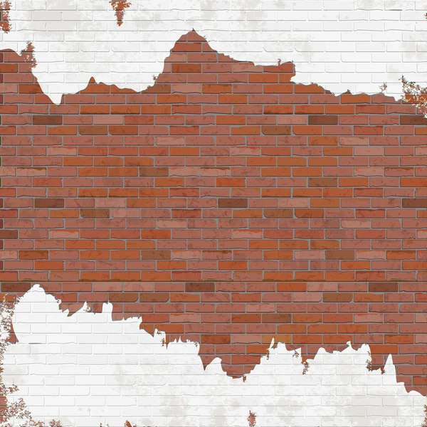 Padrão de parede de tijolo pintado branco — Vetor de Stock
