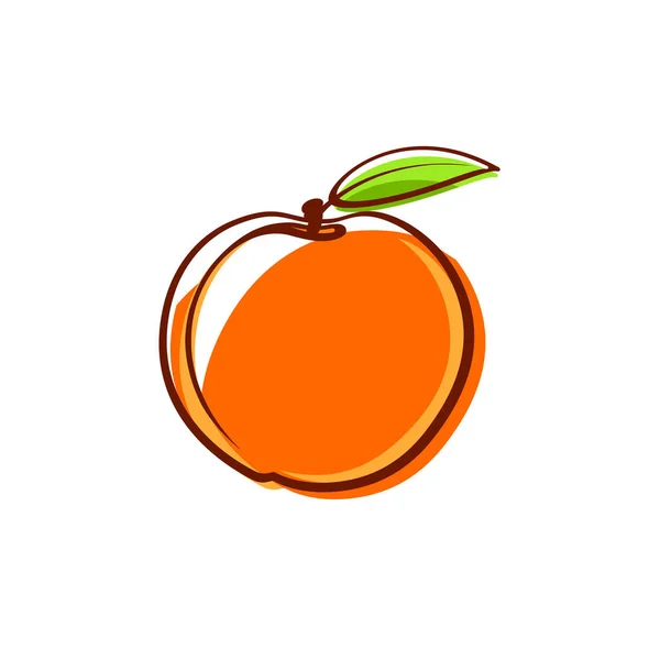 Logo peach. Symbol Vector Design Illustration. Orange peach. — Stock Vector