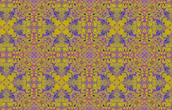 Azulejos Decorativos Portugueses Planta Amarilla Patchwork Textil Fondo Azulejos Decorativos — Foto de Stock