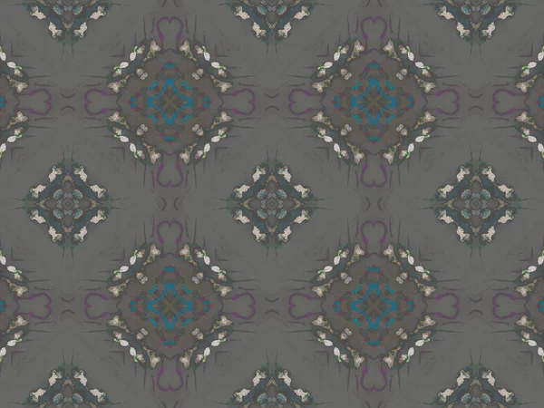 Portugese Decoratieve Tegels Khaki Flora Mandala Ontwerp Portugese Decoratieve Tegels — Stockfoto