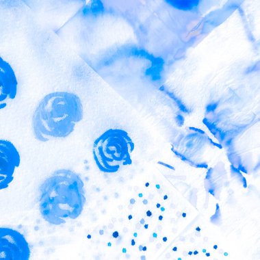 Indigo Tye Die Patchwork. Soğuk Bulutlar Motifi. 