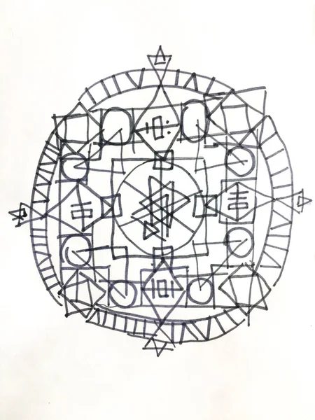 Padrão geométrico desenhado à mão. Funky Zigzag — Fotografia de Stock