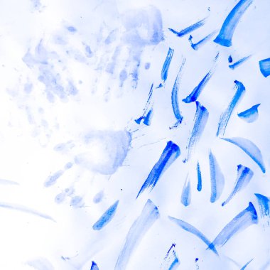 Fırça darbesi şablonu. Mavi Leke Mürekkep Boyası. 