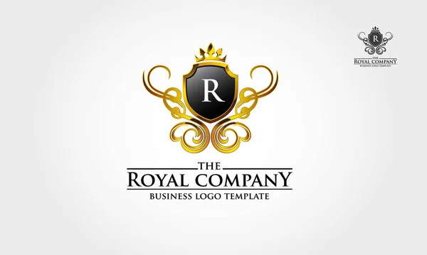 Royal Company Vector Logo Este Logotipo Vintage Con Letra Adorno — Vector de stock