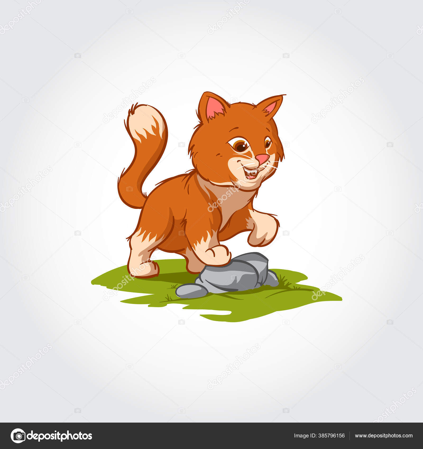 Karakter Maskot Vektor Kucing Ini Vector Cartoon Gambar Cat Posing Stok Vektor C Lintangdesign 385796156