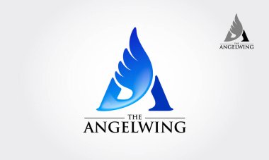 Meleklerin Vektör Logosu Çizimi. Şirket şirketi 'A' logo tasarım vektörü. Uygulamanız veya şirketiniz için vektör tasarım şablonu ögeleri.