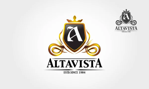 Altavista Royal Logo Cresta Professionale Classico Modello Logo Adatto Qualsiasi — Vettoriale Stock