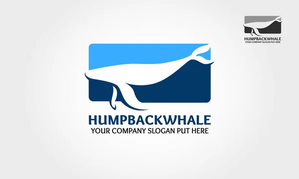 Plantilla Logo Hump Back Whale Vector Logotipo Ballena Azul Comenzó — Vector de stock