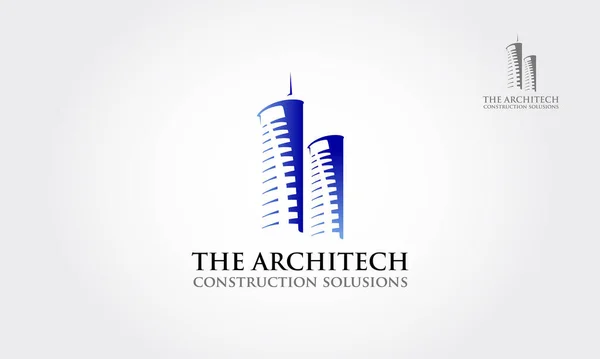 Architect Construction Solutions Vector Creative Logo Building Building House Logo — 스톡 벡터