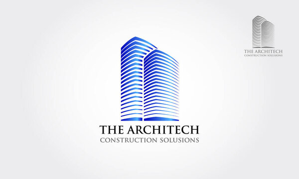 The Architect Construction Solutions Vector Logo Template. Real Estate Logo template, that may suit your company, in order to develop your business communication and reach your target.