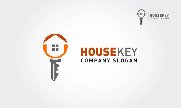 Ev Anahtar Vektörü Logo Şablonu. Gayrimenkulle ilgili iş ve hizmetlerin anahtarlarına sahip modern bir logo. Çok profesyonelce görünse de, basit şekillerle yapılır..