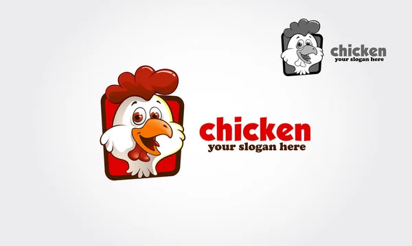 Tavuk Logosu Çizgi Karakteri. Komik tavuk vektör logosu illüstrasyonu.