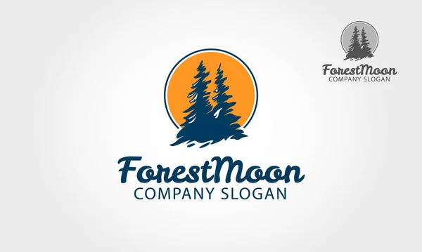 Иллюстрация Логотипа Forest Moon Логотип Полностью Съедобный Легко Изменяемый Использован — стоковый вектор