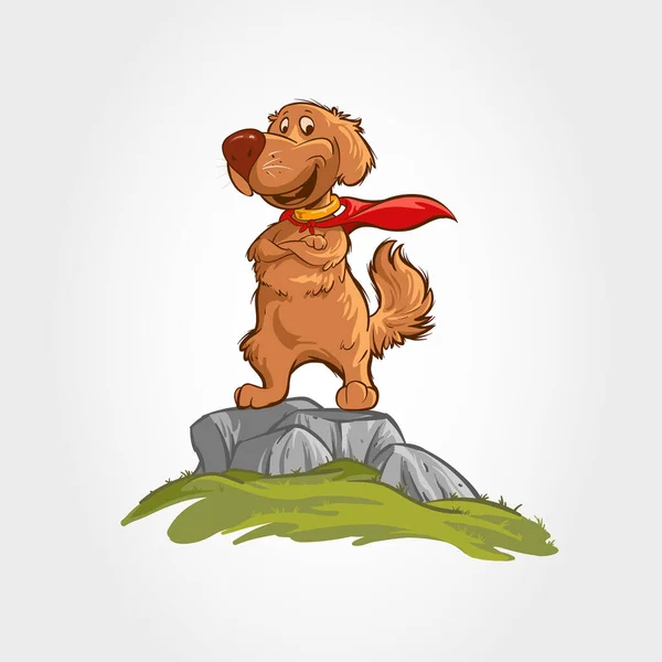 Mascotte Chien Personnage Bande Dessinée Illustration Dessin Animé Vectoriel Chien — Image vectorielle