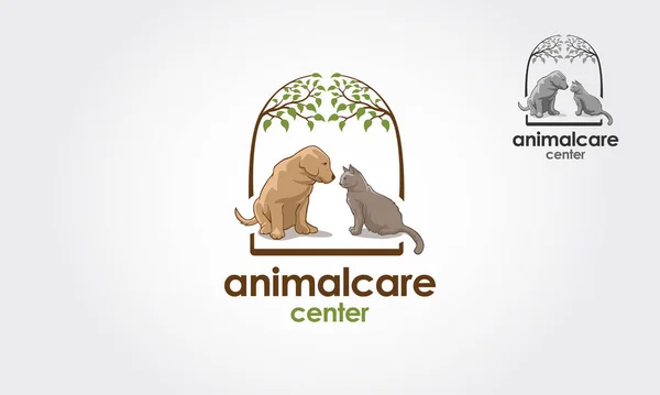 Szablon Logo Centrum Opieki Nad Zwierzętami Ilustracja Wektor Logo Zwierząt — Wektor stockowy