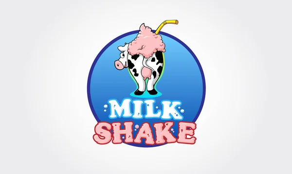 Milk Shake Vector Logo Cartoon Modello Logo Frullato Illustrazione Del — Vettoriale Stock