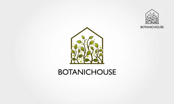 Botanik Logosu İllüstrasyonu. Oldukça, ciddi, klas, lüks ve olgun..