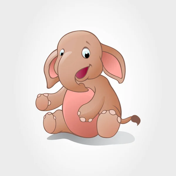 Este Personaje Dibujos Animados Bebé Elefante Ilustración Vectorial Del Animal — Vector de stock