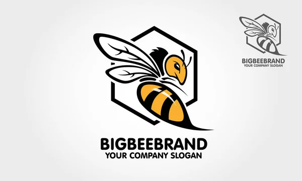 Вектор Бренда Big Bee Персонаж Мультфильма Логотипом Большой Пчелы Декоративный — стоковый вектор