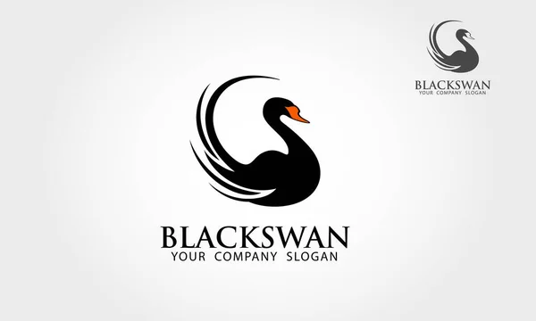 Plantilla Logotipo Cisne Negro Excelente Logo Sencillo Único — Vector de stock