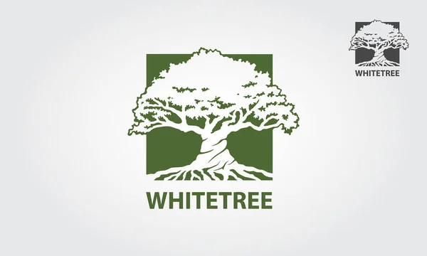 Beyaz Ağaç Vektör Logosu. Logonun ana sembolü bir ağaç, bu logo birlikteliği, korumayı, barışı, büyümeyi, güveni, birliği, vb.