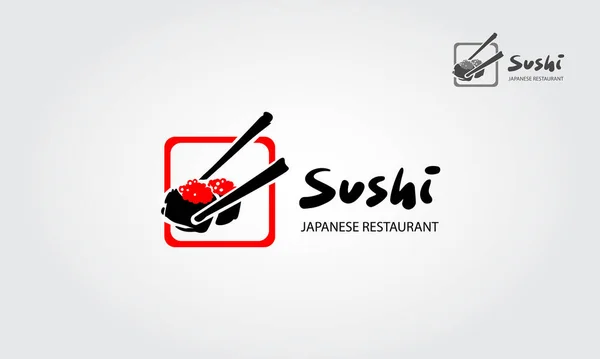 Suşi Japon restoranının logo şablonları fast food restoranları, Kore yemekleri, Japon yemekleri ya da beyaz arka plandaki herhangi bir iş için uygundur..
