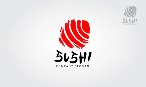 Suşi vektör logosu illüstrasyonu çok amaçlı bir logo şablonudur, Asya yemekleri, suşi, fast food ve restoranlarla ilgili her şirkette kullanılabilir..