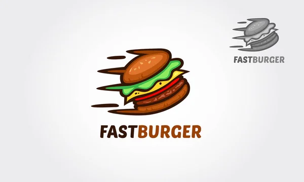 Hızlı Hamburger Vektör Logosu. Yaratıcı Hızlı Burger logo şablonu. Vektör logosu illüstrasyonu.