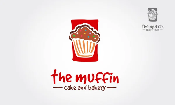 Muffin Cake Bakery Vector Logo Illustration Logo Adatto Aziende Nomi — Vettoriale Stock
