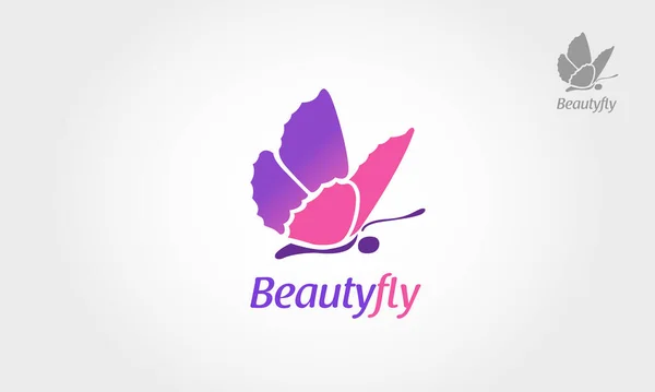 Beauty Fly Vector Logo Ilustração Esta Imagem Simboliza Beleza Natural — Vetor de Stock