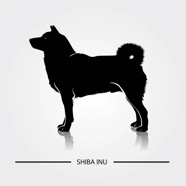 Illustration Vectorielle Silhouette Chien Shiba Inu — Image vectorielle