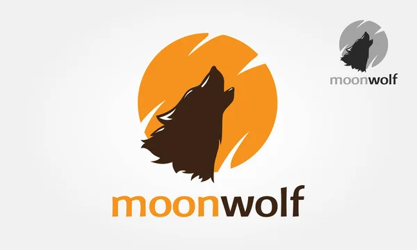Moon Wolf Векторні Ілюстрації Логотипу Силует Голова Гойдалка Вовка Логотип — стоковий вектор
