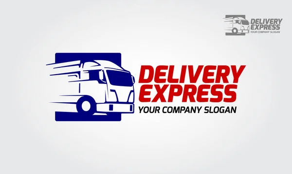 Teslimat Ekspres Vektör Logo Şablonu. Ekspres dağıtım logosu illüstrasyonunun temsilcisi. Teslimat aracı ekspres siluet.