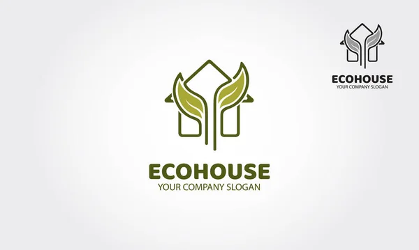 Πρότυπο Λογότυπου Του Ecohouse Vector Απλή Και Κομψή Απεικόνιση Ταυτότητας — Διανυσματικό Αρχείο