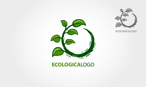Ecologicalogo Vector Logo Template Árbol Con Estilo Circular Logotipo Plantilla — Archivo Imágenes Vectoriales