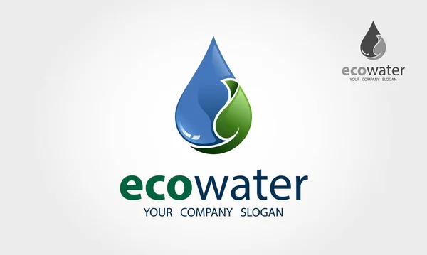 Πρότυπο Λογότυπου Eco Water Vector Αυτό Λογότυπο Χρησιμοποιείται Τέλεια Για — Διανυσματικό Αρχείο