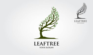 Yaprak Ağacı Vektörü logo şablonu çevreyle ilgili işler için resimli bir karikatür logosudur. Bu logo kadınsı, modern, yumuşak ve basit..