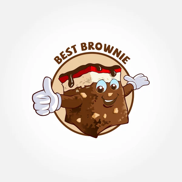 Beste Brownie Logo Stripfiguur Brownie Schattig Stripfiguur Vectorlogo Illustratie — Stockvector