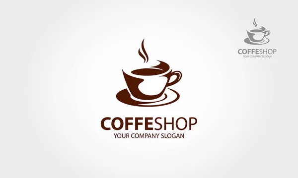 Coffee Shop vektör logosu, işletme tanıtımı, kahve dükkanı veya kahve şirketi için uygun modern ve çekici bir şablon tasarımıdır.