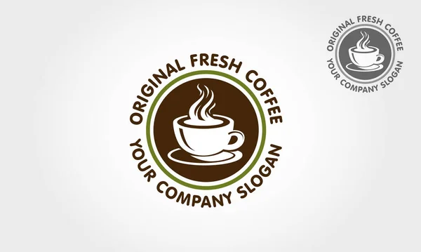 Original Fresh Coffee Logo Template Ideal Showing Your Cafe Restaurant — Stock Vector