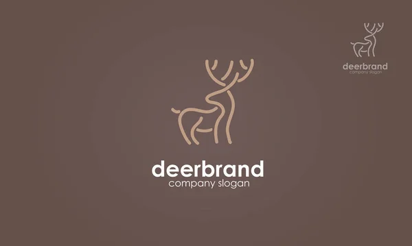Geyik Markası Logo Şablonu. Geyik çizgisi tarzı. Bu şık logo tasarımı bir şirket, ürün, hizmet ya da tüm fikirleriniz için farklı amaçlar için kullanılabilir..