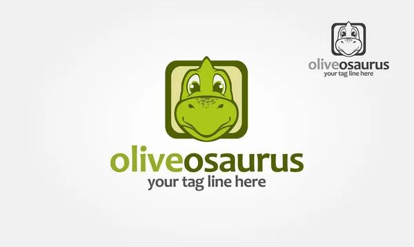 Oliveosarus Логотип Персонаж Мультфильма Логотип Забавного Сравнительного Динозавра Шаблон Векторного — стоковый вектор