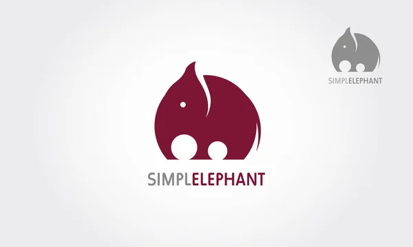 Plantilla Simple Del Logotipo Del Vector Del Elefante Ilustración Del — Vector de stock