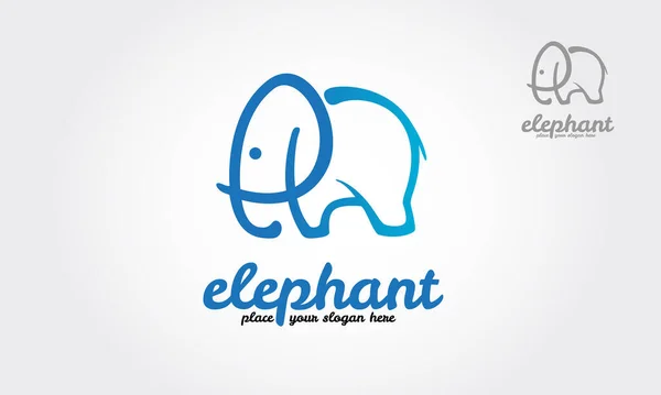 Elephant Logo Cartoon Charakter Einfache Vector Logo Illustration Elefant — Stockvektor