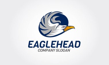 Eagle Head Vector Logo Şablonu logo şirketi, ofis, organizasyon, stüdyo ve prodüksiyon için mükemmel bir şablon..